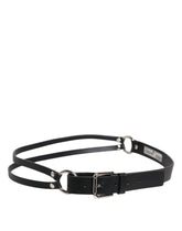 Dolce & Gabbana Black Leather Classic Metal Logo Buckle Belt